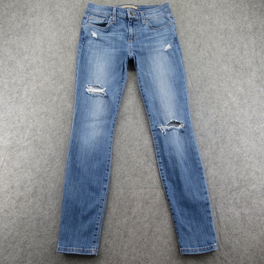 Joe's Jeans Women's High Rise Crop Skinny Distressed Light Wash Size 27 Stretch